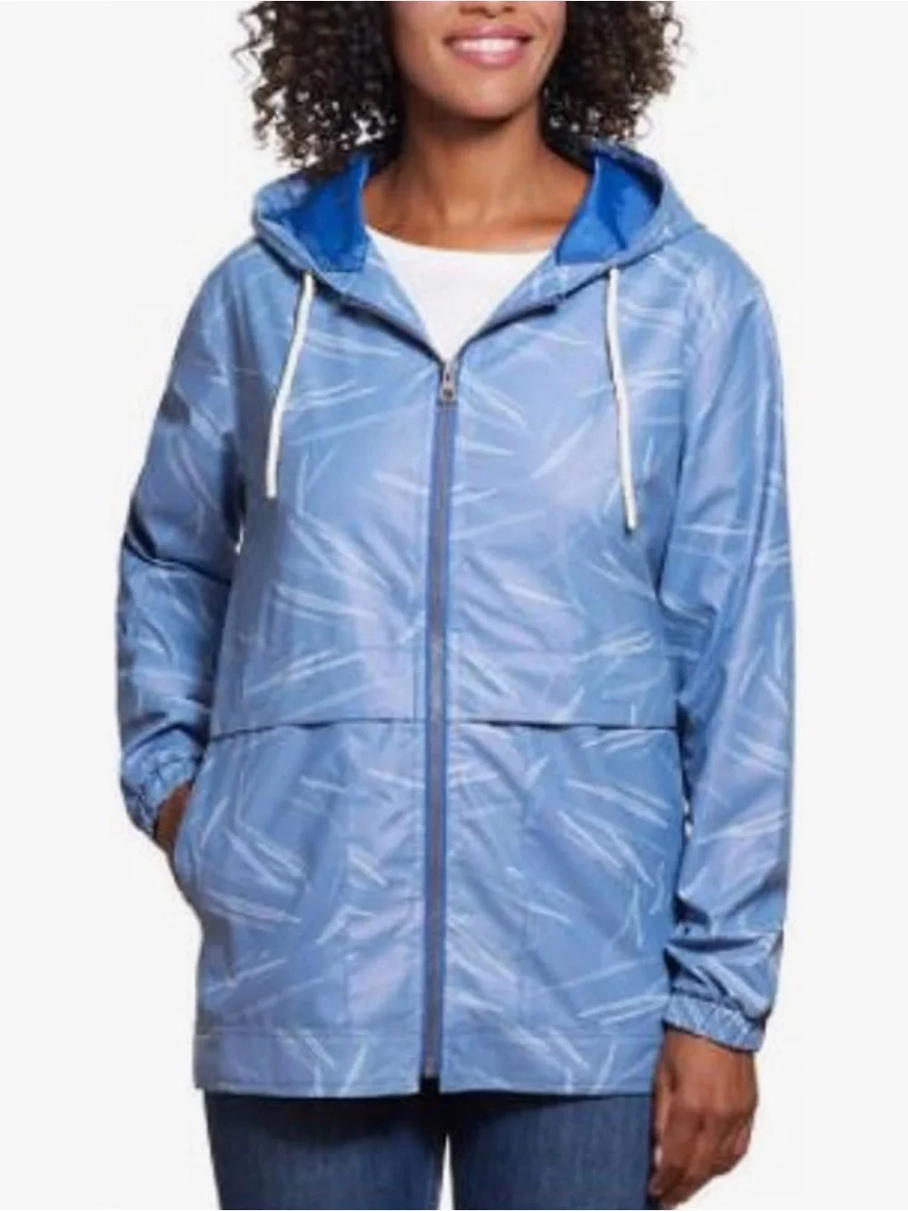 Weatherproof Vintage Full Zip Rain Slicker Jacket Lined Women's XL Blue